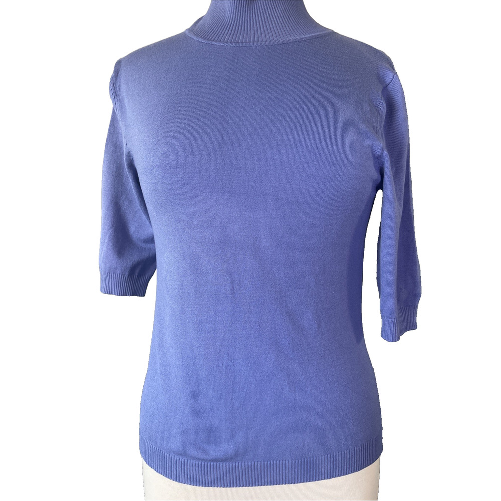 Sandra King Women's Silk Blend Lavender Short Sleeve Sweater PS